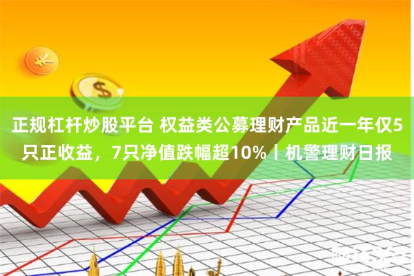 正规杠杆炒股平台 权益类公募理财产品近一年仅5只正收益，7只净值跌幅超10%丨机警理财日报