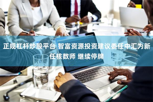 正规杠杆炒股平台 智富资源投资建议委任中汇为新任核数师 继续停牌