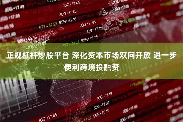 正规杠杆炒股平台 深化资本市场双向开放 进一步便利跨境投融资