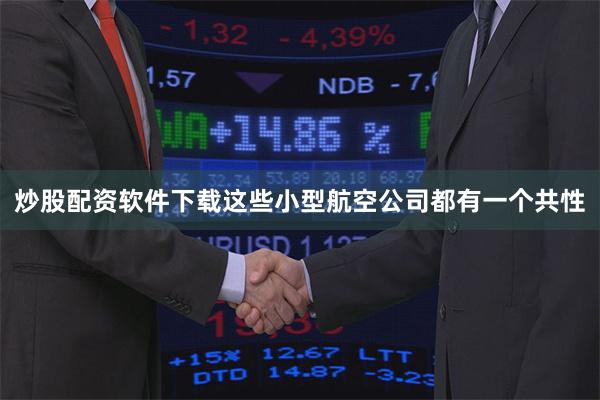 炒股配资软件下载这些小型航空公司都有一个共性