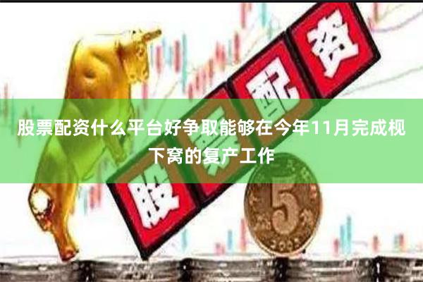 股票配资什么平台好争取能够在今年11月完成枧下窝的复产工作