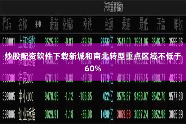 炒股配资软件下载新城和南北转型重点区域不低于60%